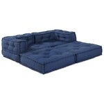 Poufs modulaires vidaXL 2 Pièces en tissu indigo