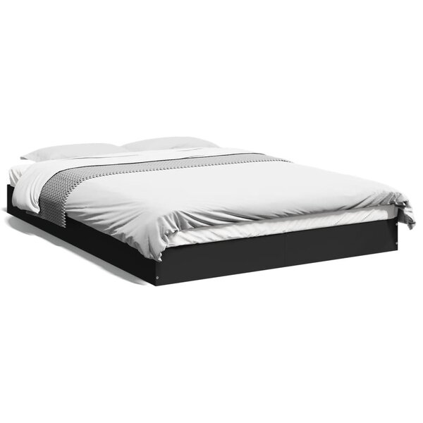 vidaXL Cadre de lit sans matelas noir 120x190 cm bois d'ingénierie