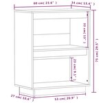 vidaXL Armoire console 60x34x75 cm Bois de pin solide