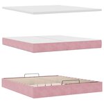 vidaXL Cadre de lit ottoman avec matelas rose 200x200 cm velours