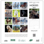 Grand calendrier mural 29x29  cm - 2024 - Chevaux - Draeger