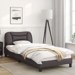 vidaXL Cadre de lit avec lumières LED gris 90x190 cm similicuir