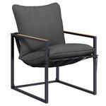 vidaXL Ensemble de canapé de jardin 4 Pièces Noir et anthracite Acier
