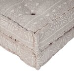 Canapé pouf modulable 2 places convertible en tissu beige clair