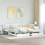 vidaXL Lit de jour avec gigogne et tiroirs sans matelas blanc 90x200cm
