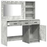 vidaXL Table de Toilette avec tiroir 2 Pièces Gris 78.5 x 41 x 135 cm
