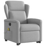 vidaXL Fauteuil inclinable de massage électrique gris nuage tissu