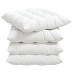 vidaXL Coussins de siège 4 pc Tissu Blanc 40 x 40 x 6 cm