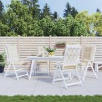 vidaXL Coussins de chaise de jardin dossier haut lot de 4 beige tissu