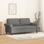 vidaXL Canapé à 2 places Gris foncé 140 cm Tissu