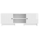 vidaXL Meuble TV Blanc Brillant 150 x 31 x 50 cm Bois d’ingénierie