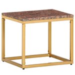 vidaXL Table basse Marron 40x40x35 cm Pierre véritable texture marbre