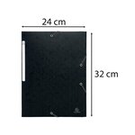 Chemise 3 Rabats À Élastiques Maxi Capacity Carte Lustrée 600g/m2 Scotten ®- A4 - Noir - X 25 - Exacompta