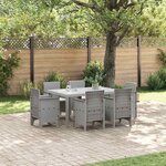 vidaXL Ensemble de salle à manger pour jardin 7 Pièces Gris clair