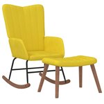 vidaXL Chaise à bascule avec repose-pied Jaune moutarde Velours