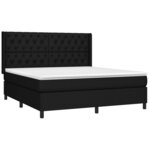 vidaXL Sommier à lattes de lit avec matelas Noir 160x200 cm Tissu