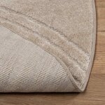 vidaXL Tapis de surface Rond HUARTE Beige Ø 160 CM Polyester