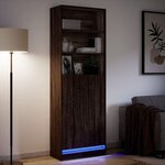 vidaXL Buffet haut avec LED chêne marron 69x32 5x200cm bois ingénierie