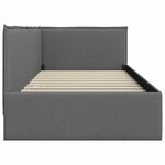 vidaXL Cadre de lit d'angle Gris foncé 90 x 190 cm tissu