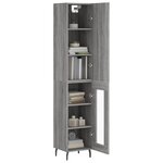 vidaXL Buffet haut Sonoma gris 34 5x34x180 cm Bois d'ingénierie