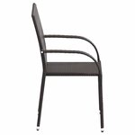 vidaXL Chaises empilables d'extérieur lot de 2 Résine tressée Marron