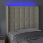 vidaXL Tête de lit à LED Crème 83x16x118/128 cm Similicuir