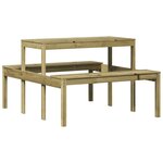 vidaXL Table de pique-nique 110x134x75 cm bois de pin imprégné