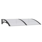 vidaXL Auvent de porte Noir 150x100 cm Polycarbonate