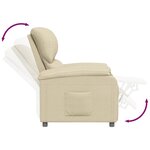vidaXL Fauteuil inclinable Crème Tissu