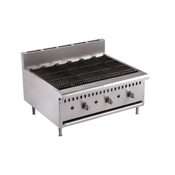 Grill pierre de lave professionnel - gaz - combisteel -  - acier inoxydable 915x800x590mm