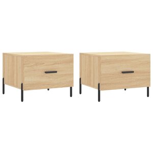 vidaXL Tables basses 2 Pièces chêne sonoma 50x50x40 cm bois d'ingénierie