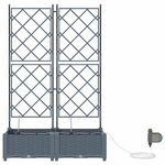 vidaXL Pots de jardin Gris clair 80 x 40 x 126 cm Acier