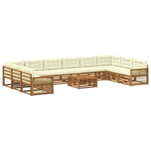 vidaXL Ensembles de canapés avec coussin 11 Pièces Bois d'Acacia Massif