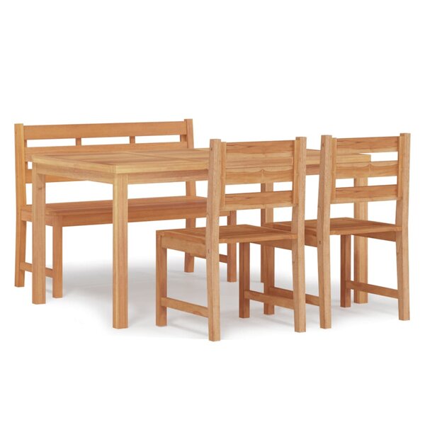 vidaXL Ensemble à manger de jardin 4 Pièces Bois de teck massif