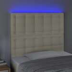 vidaXL Tête de lit à LED Crème 90x5x118/128 cm Similicuir