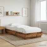 vidaXL Cadre de lit au sol Bois ancien 80 x 200 cm Bois d'ingénierie
