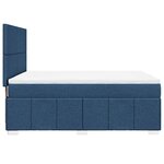 vidaXL Sommier à lattes de lit avec matelas Bleu 140x190 cm Tissu