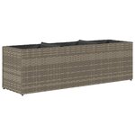 vidaXL Jardinières avec 3 pots 2 Pièces gris 105x30x32 cm résine tressée