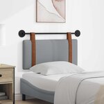vidaXL Tête de lit suspendue Gris clair PU antique