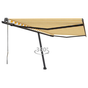 vidaXL Auvent automatique sur pied 400x350 cm Jaune/Blanc