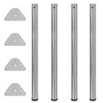 4 pieds de table réglables en hauteur 870 mm Nickel brossé