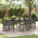 vidaXL Ensemble de salle à manger pour jardin 5 Pièces Gris polyrotin