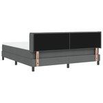 vidaXL Lit à ressorts avec matelas Gris foncé 200 x 180 cm Polyester