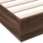 vidaXL Cadre de lit avec LED sans matelas chêne marron 135x190 cm