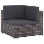 vidaXL Salon de jardin 8 Pièces avec coussins résine tressée gris