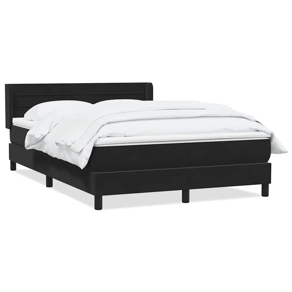 vidaXL Sommier à lattes de lit avec matelas noir 140x210 cm velours