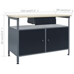 vidaXL Établi Noir 120x60x85 cm Acier