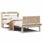 vidaXL Cadre de lit avec tête de lit 75x190 cm bois de pin massif