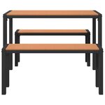 vidaXL Ensemble de salle à manger pour jardin 3 Pièces Marron Acier