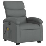 vidaXL Fauteuil inclinable de massage électrique Gris foncé Tissu